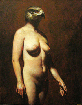 „Vogelfrau“ 2009 Öl/Leinwand 50 × 40 cm