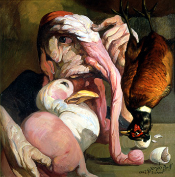 „Vögel“ 2002 Öl/Leinwand 50 × 50 cm