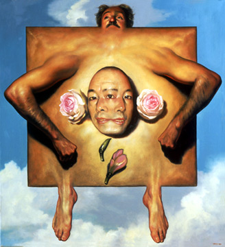 „Ich und Yongbo“ 2003 Öl/Leinwand 70 × 60 cm